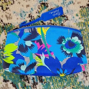 NWOP Estee Lauder French Riveria Blue Floral Makeup Bag